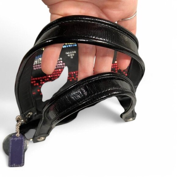 Coach Poppy Tote Bag Nylon Rhinestone Black elegant 17144 - Picture 5 of 8